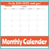 Monthly Editable Calendar 2024-2025 | Google Slides