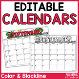 Monthly Editable Calendars 2024-2025 with FREE Updates - P