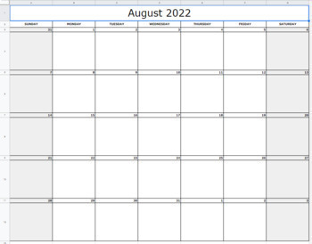 Preview of Monthly Editable Online School Year Calendar (2022-2023)