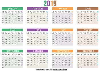 Monthly & Printable Calendars 2019 by Dream Calendars | TPT