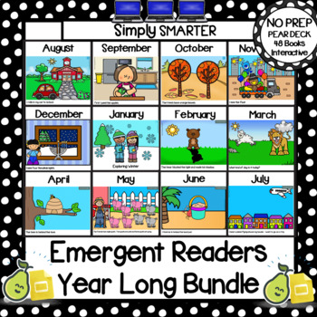 Preview of Pear Deck Monthly Emergent Readers And Interactive Activities YEAR LONG BUNDLE
