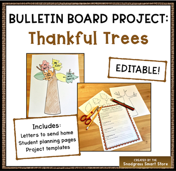 Preview of Thanksgiving Bulletin Board Project: Thankful Trees