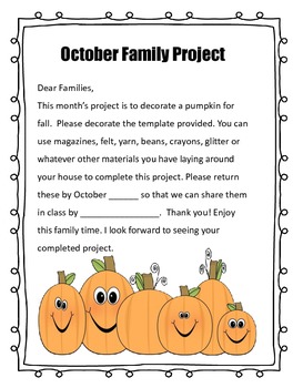 Preview of Monthly Family Take Home Projects