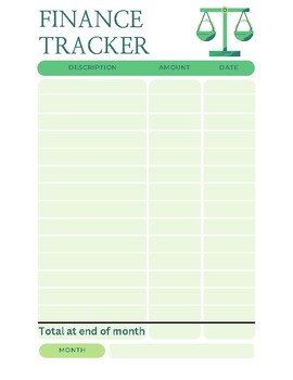 Preview of Monthly Finance Tracker Sheet (English & Spanish)
