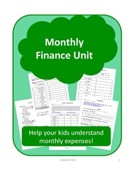 Preview of Monthly Finance Unit - Project Based Task about Money! 3 Week Long Unit