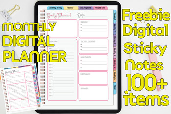 Preview of Monthly , Finance,Weight,Digital Planner Daily , Weekly ,Monthly , Finance