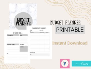 Preview of Monthly Financial Budget Planner, monthly finances, printable budget tracker