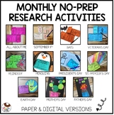 Monthly Research Activities for the Year - No Prep Flip Fl