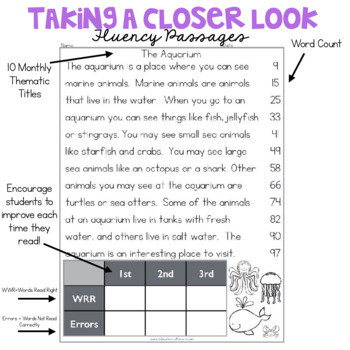 Monthly Fluency Passages 1st Grade Reading Prehension