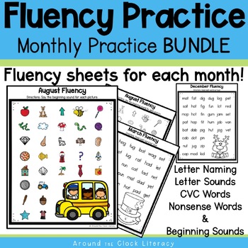 Preview of Monthly Fluency Practice - BUNDLE