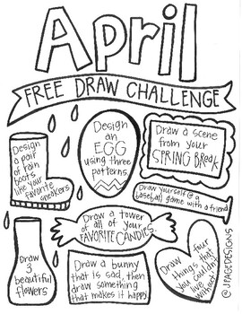 February Drawing a Day Challenge with FREE Printable! Get Creative!