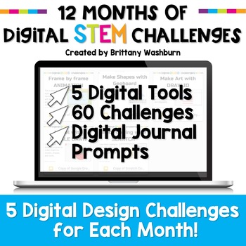 Preview of Monthly Full Year Digital STEM Challenges
