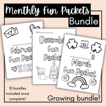 Preview of Monthly Fun Packet Bundle | No Prep Early Finisher | Morning Meeting