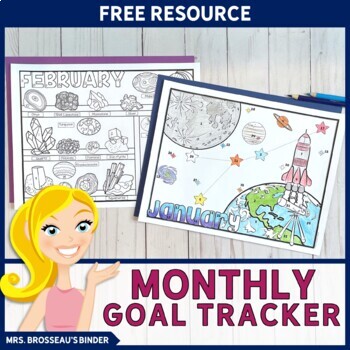 Preview of Monthly Goal Tracker Coloring Pages | Science Theme