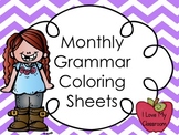 Monthly Grammar Coloring Sheets {Year Long Grammar Review}