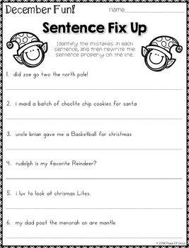 grammar worksheets for december 2nd 3rd grade distance learning