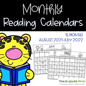 Preview of Monthly Home Reading Calendar 2021/2022 - FREE updates