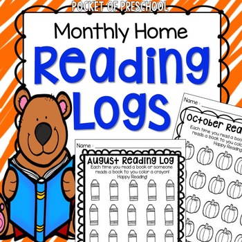 Reading Log For Preschool Pre K And Kindergarten By Pocket Of Preschool