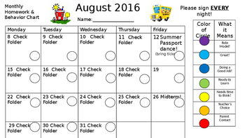 Preview of EDITABLE Monthly Homework & Clip Chart Keeper