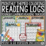 Monthly Coloring Homework Reading Logs Kindergarten 1st Gr
