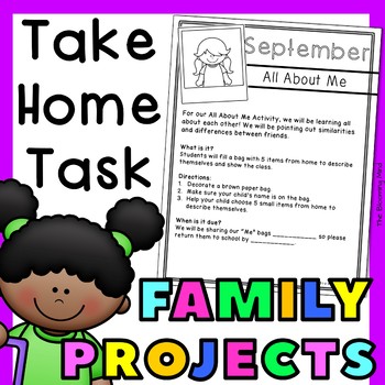 Preview of Monthly Take Home Activities for Preschool or Kindergarten