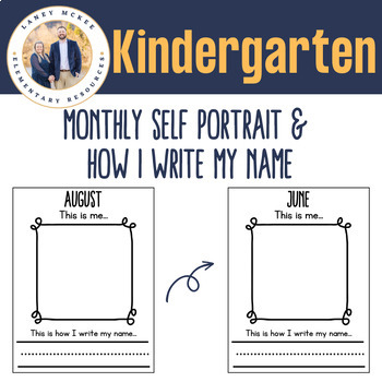 Monthly Self-Portraits Keepsake Portfolio (Draw & Write Name)