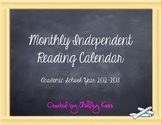 Monthly Independent Reading Calendar/ Reading Homework Log