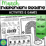 March Reading Log Bingo 3rd 4th 5th Grade Independent Read