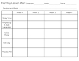 Monthly Infant Lesson Plan Template