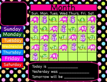 Preview of Monthly Interactive Flipchart Calendar