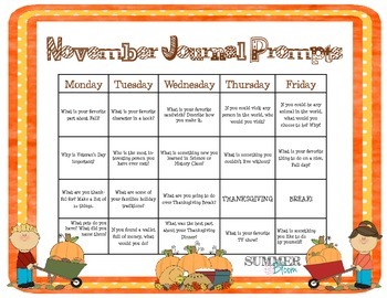 Monthly Journal Prompt Calendars by SummerBloom Creations | TpT