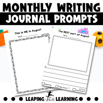 Preview of Monthly Journal Writing Prompts for PreK and Kindergarten