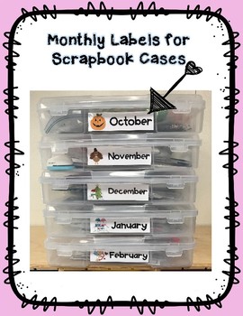 Preview of Monthly Labels for Scrapbook Containers