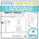 Monthly Language Speech Therapy Homework Sheets | All Year Practice