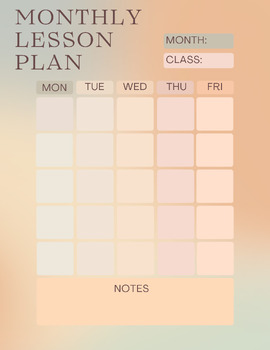 Preview of Monthly Lesson Plan