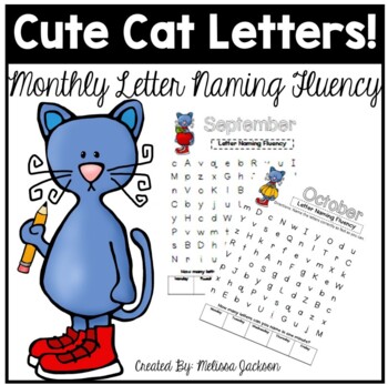 Preview of Monthly Letter Naming Fluency Practice Pages Alphabet Recognition Practice 