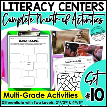 Preview of Monthly Literacy Centers | Reading Centers | Writing Centers | 2nd-5th | Set 10