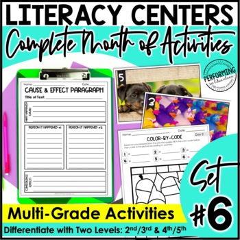 Preview of Monthly Literacy Centers | Reading Centers | Writing Centers | 2nd-5th | Set 6