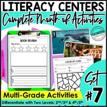 Preview of Monthly Literacy Centers | Reading Centers | Writing Centers | 2nd-5th | Set 7
