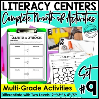 Preview of Monthly Literacy Centers | Reading Centers | Writing Centers | 2nd-5th | Set 9
