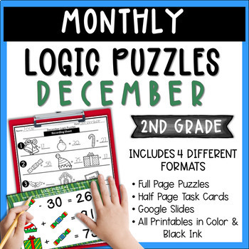 Preview of Christmas Logic Puzzles | Early Finishers | 2nd Grade Fast Finishers