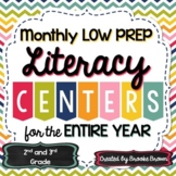 Monthly Low Prep Literacy Centers {ENTIRE YEAR BUNDLE!}