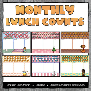 Preview of Monthly Lunch Counts Bundle
