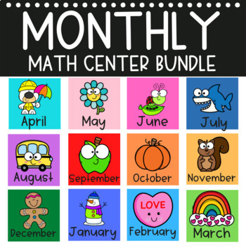 Preview of Monthly Math Center Bundle preschool