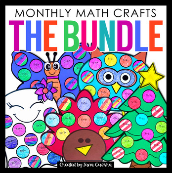 Preview of Monthly Math Crafts Bundle | Spring End of Year Bulletin Board Activities