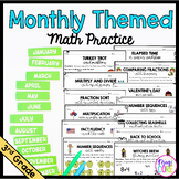 Monthly Math Practice BUNDLE 3rd Grade Activities Workshee