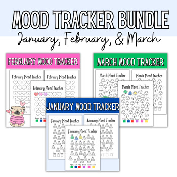 Preview of Winter Counseling SEL - Monthly Mood Tracker, Feelings Emotional Check-In