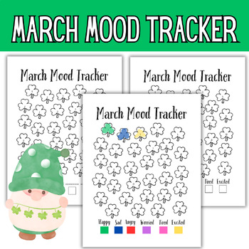 Preview of Monthly Mood Tracker for Social Emotional Learning, March Feelings, Check-In