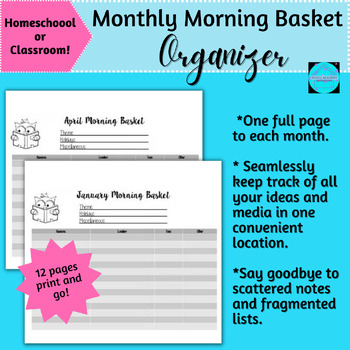 Preview of Monthly Morning Basket Organizer