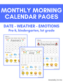 Monthly Morning Calendar Pages | Preschool, Pre-K, Kinderg